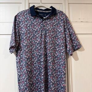 Walter Hagen Navy Floral Short-Sleeve Polo